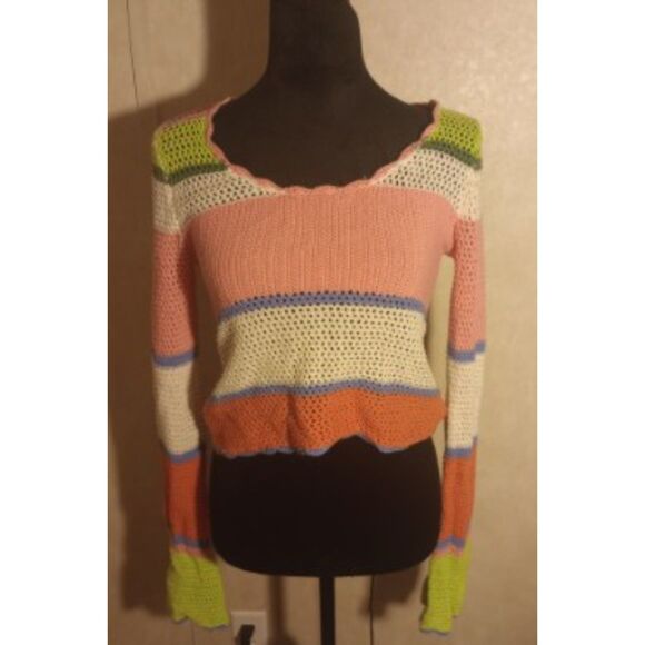 Hippie Rose Women's Size XSmall Crocheted Sweater - Picture 1 of 7